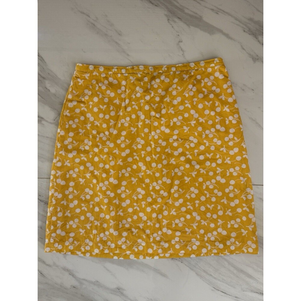 Boden A Line Cotton Skirt, Yellow, Summer, Lined, Pockets, Knee Length Size 12R